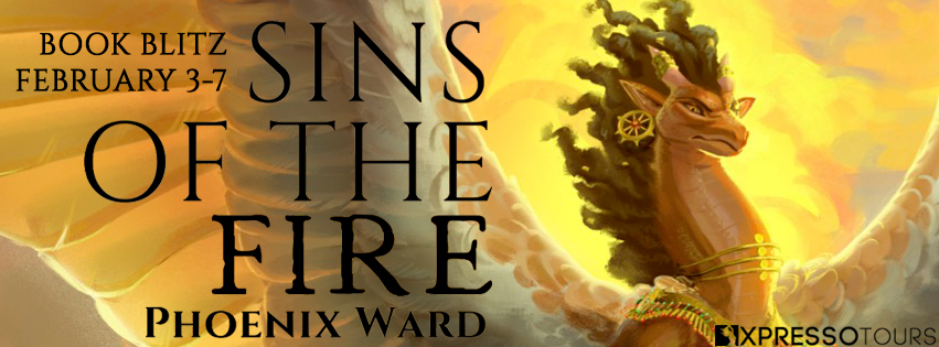 A copy of Sins of the Fire + book themed swag (including T-Shirt, Bookmark, Keychain, and a pen that looks like the main character's weapon) US only